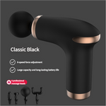 Black Massage Gun - 6-Speed Deep Tissue Massager with 4 Heads