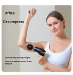 Black Massage Gun - 6-Speed Deep Tissue Massager with 4 Heads
