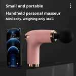 Black Massage Gun - 6-Speed Deep Tissue Massager with 4 Heads