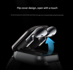 Black Bluetooth Smartwatch with Integrated Earbuds for Sports