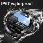 Silver Silicone +22MM Brown Mitsubishi Smartwatch with ECG Monitoring