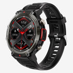 Black-Red Outdoor Smartwatch with 1.45-Inch HD Display