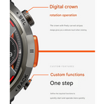Black-Orange Steel Outdoor Smartwatch with 1.45-Inch Screen
