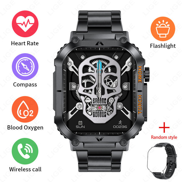 LIGE Smartwatch with Flashlight, Compass & Wireless Calling
