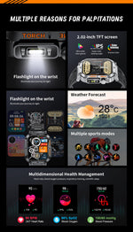 LIGE Smartwatch with Flashlight, Compass & Wireless Calling