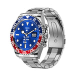 Stainless Steel Smartwatch with Rotating Timer Bezel & Bluetooth