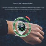 Stainless Steel Smartwatch with Rotating Timer Bezel & Bluetooth