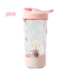 500ml Pink Electric Shaker - Self-Cleaning & Strong Vortex