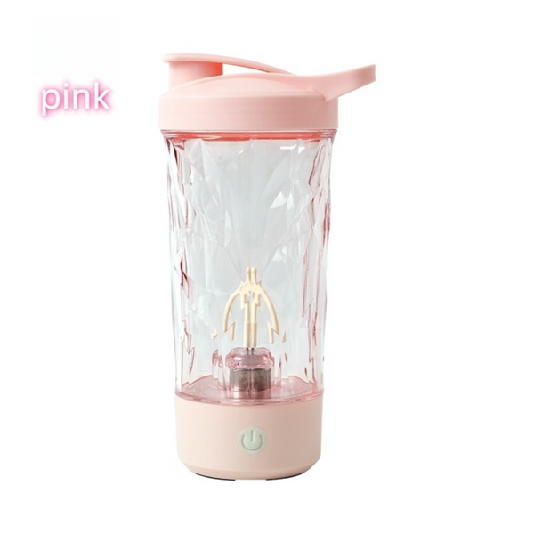 500ml Pink Electric Shaker - Self-Cleaning & Strong Vortex