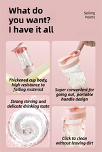 500ml Pink Electric Shaker - Self-Cleaning & Strong Vortex