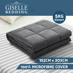 Giselle Weighted Blanket 5kg Microfibre Dark Grey