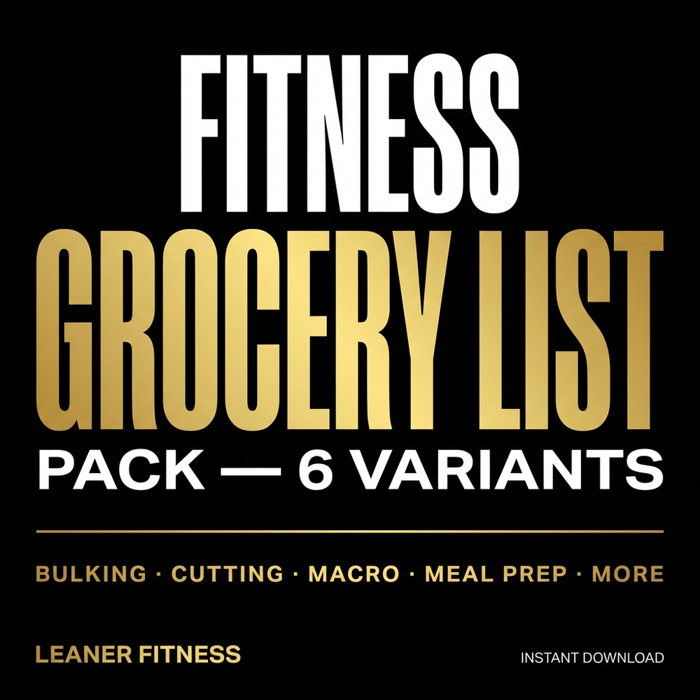 Fitness Grocery List Pack - 6 Goal-Specific PDF Downloads