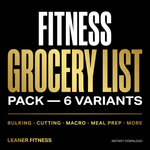 Fitness Grocery List Pack - 6 Goal-Specific PDF Downloads